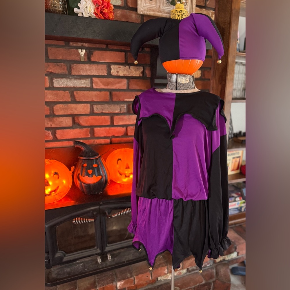 Purple and Black Jester Kids Costume